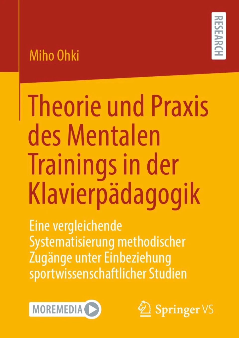 研究本（ドイツ語・博士論文）「ピアノ教育におけるメンタルトレーニングの理論と実践」がSpringer社から発売されました