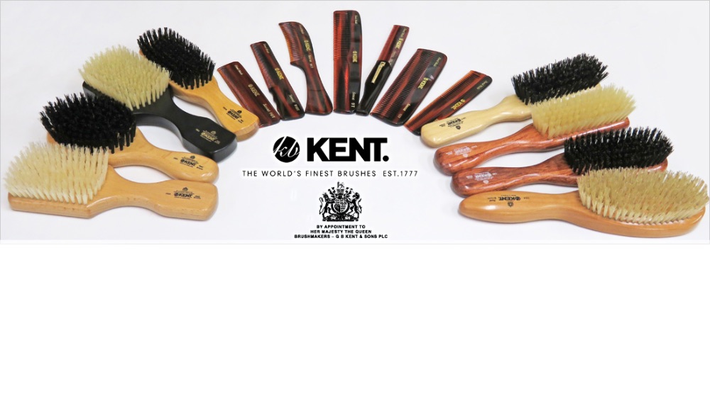 G.B.KENT ミディアムブリッスル ヘアブラシ 高級豚毛 英国王室御用達