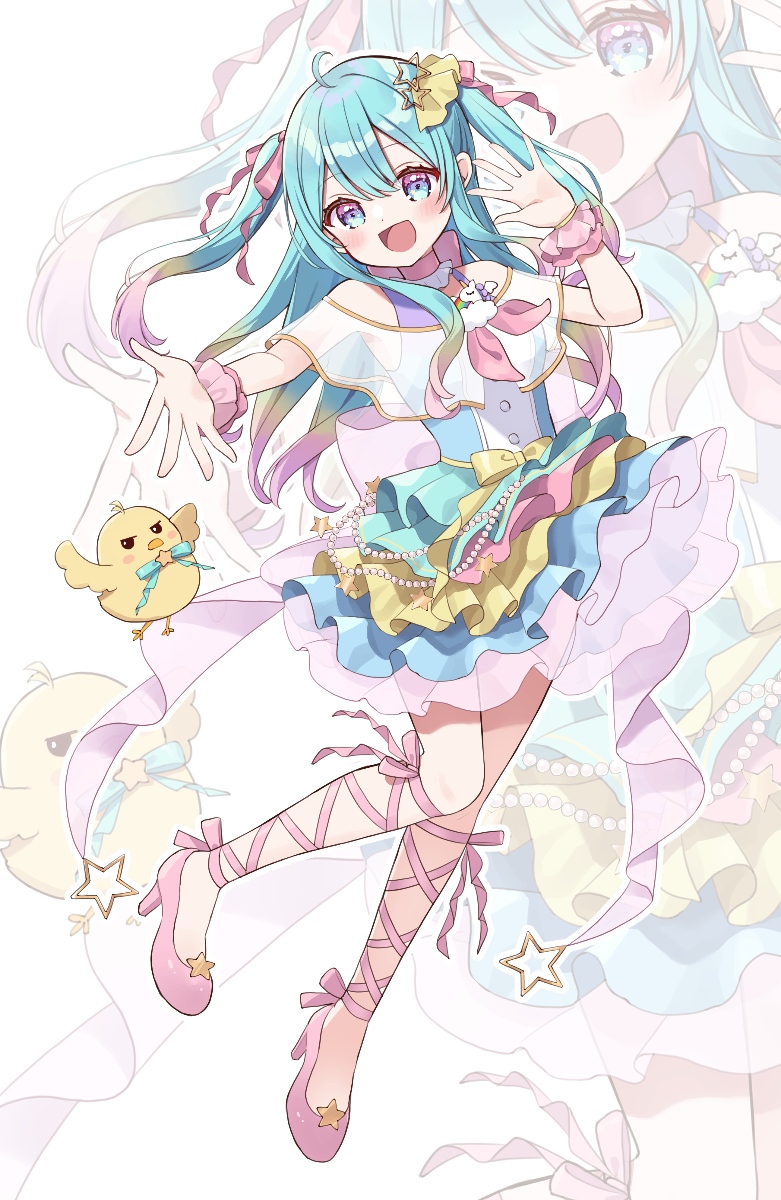手描きイラスト 鏡音リン 制服 桜カラー 猫耳version ロー